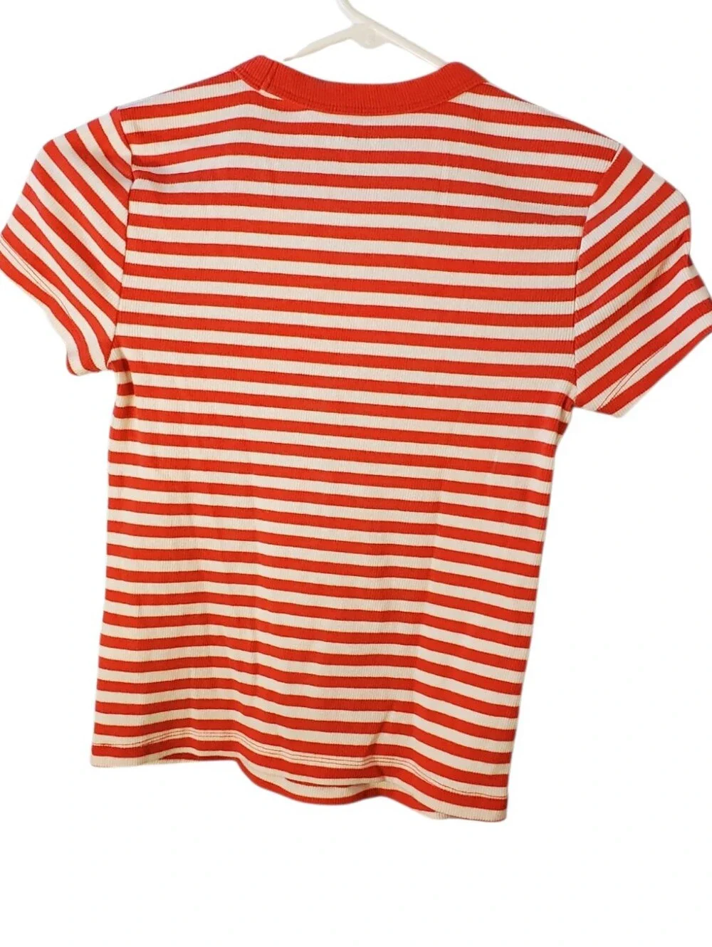 Old Navy Red & White Striped Short Sleeve Kids Tee Size Snug XS